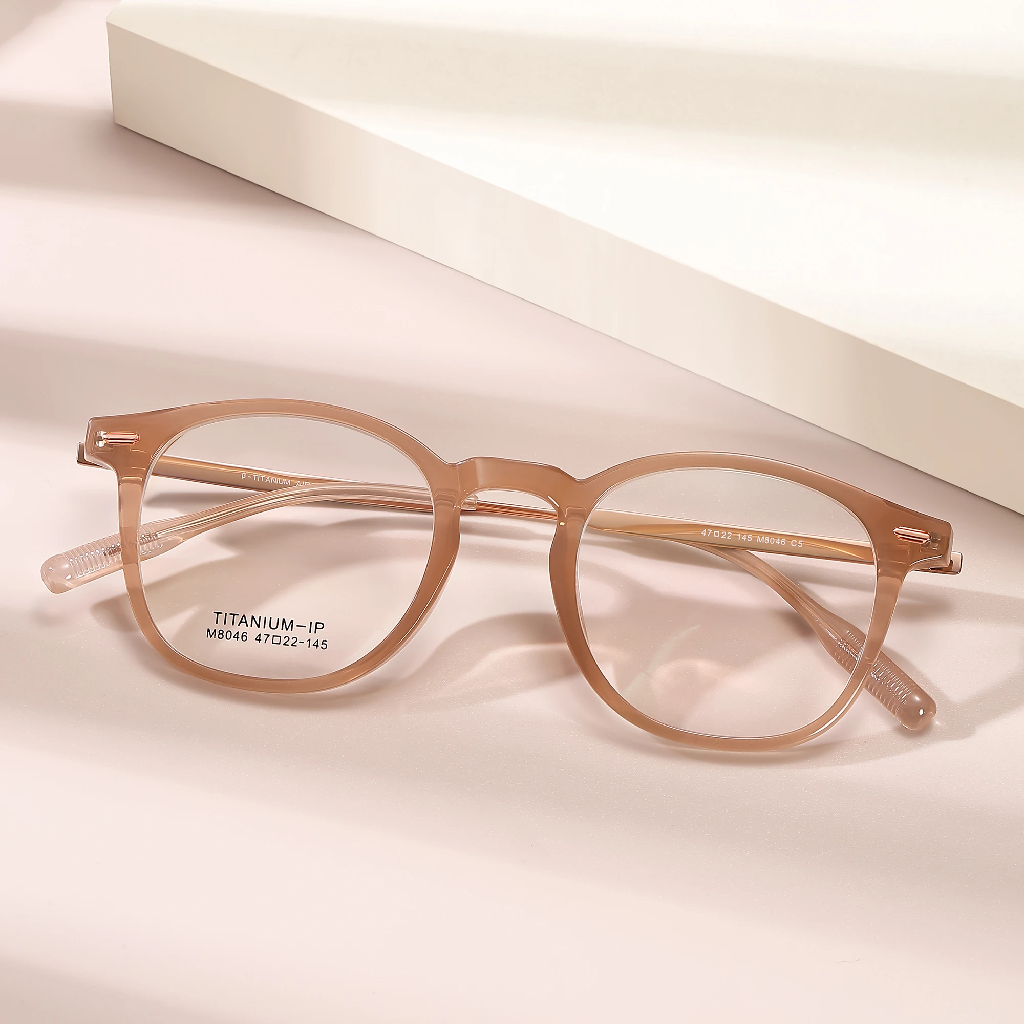 ZOWIN Model M8046 Titanium Temple Optical Frame TR90 Eyeglasses for Custom logo Ready Stock Glasses Luxury Eyewear