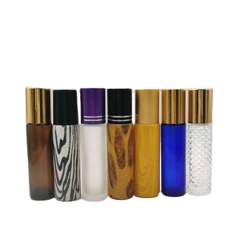 
Round Glass Perfume 10ml Blue Essential Oil Cylinder Roll on Glass Bottle 