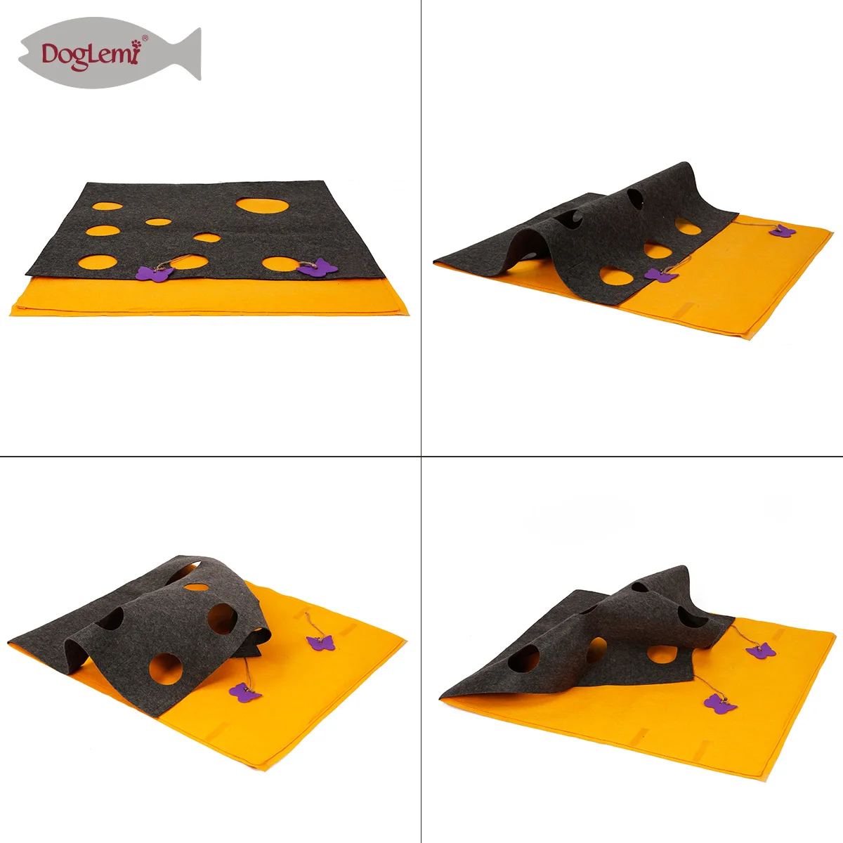 Wholesale Hide And Seek Mat DIY Activity Pet Scratching Mat Burrow Blanket Cat Training Tunnel