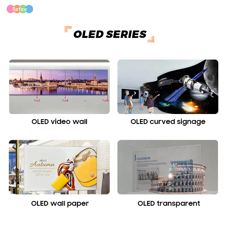 Refee 55 inch oled transparent Android advertising screen transparent screen display oled