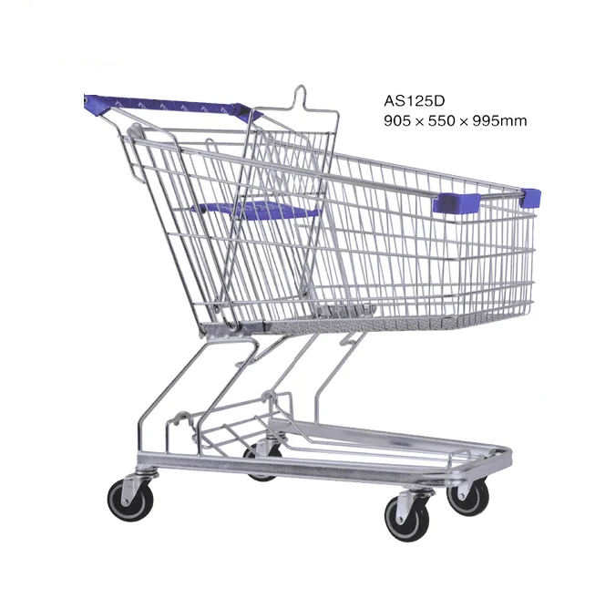 shopping cart manufacturer cheap price 4 wheels metal supermarket trolley