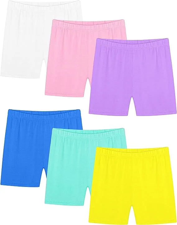 6 Pack Dance Shorts Girls Bike Short Breathable and Safety 6 Color kids biker shorts girls shorts