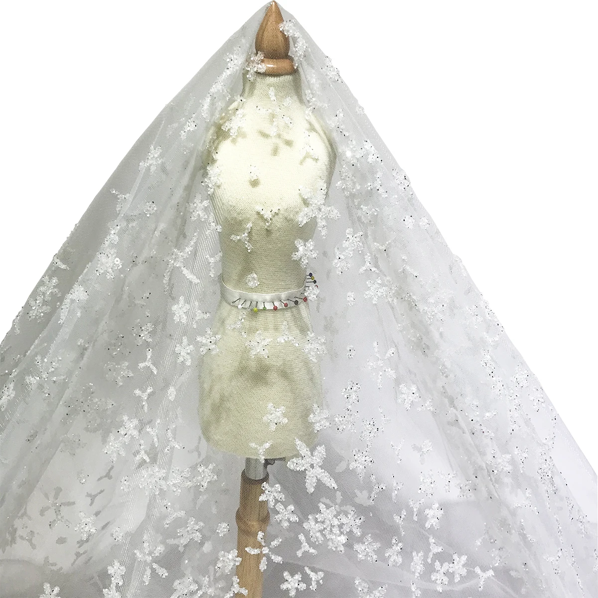 Новинка, элегантные блестящие кружева для женских платьев белого цвета с кристаллами, африканская модная ткань, свадебные платья, тюль с блестками, сетка