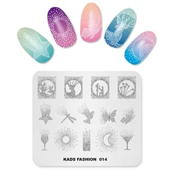 KADS Nail Stamping Templates Sun Moon Stars Pattern Design Stainless Steel Nail Stamping Plate