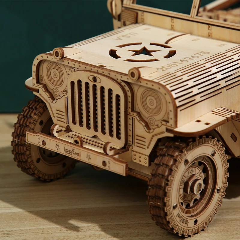 Educational toys custom easy puzzle off road car 3d Wood Car Puzzle