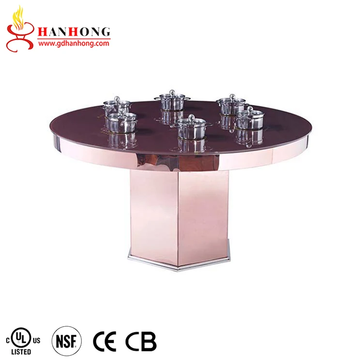 Hot pot table made of stainless steel