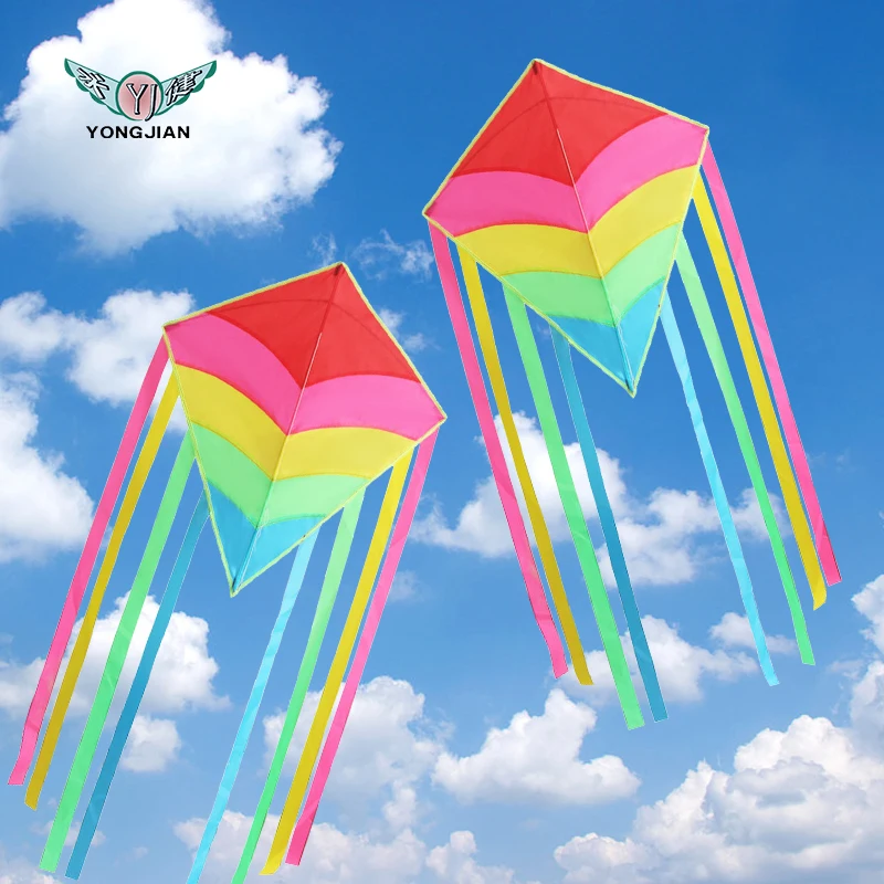 high quality Rainbow Diamond Kite Single Line Beginner Kite for Kids