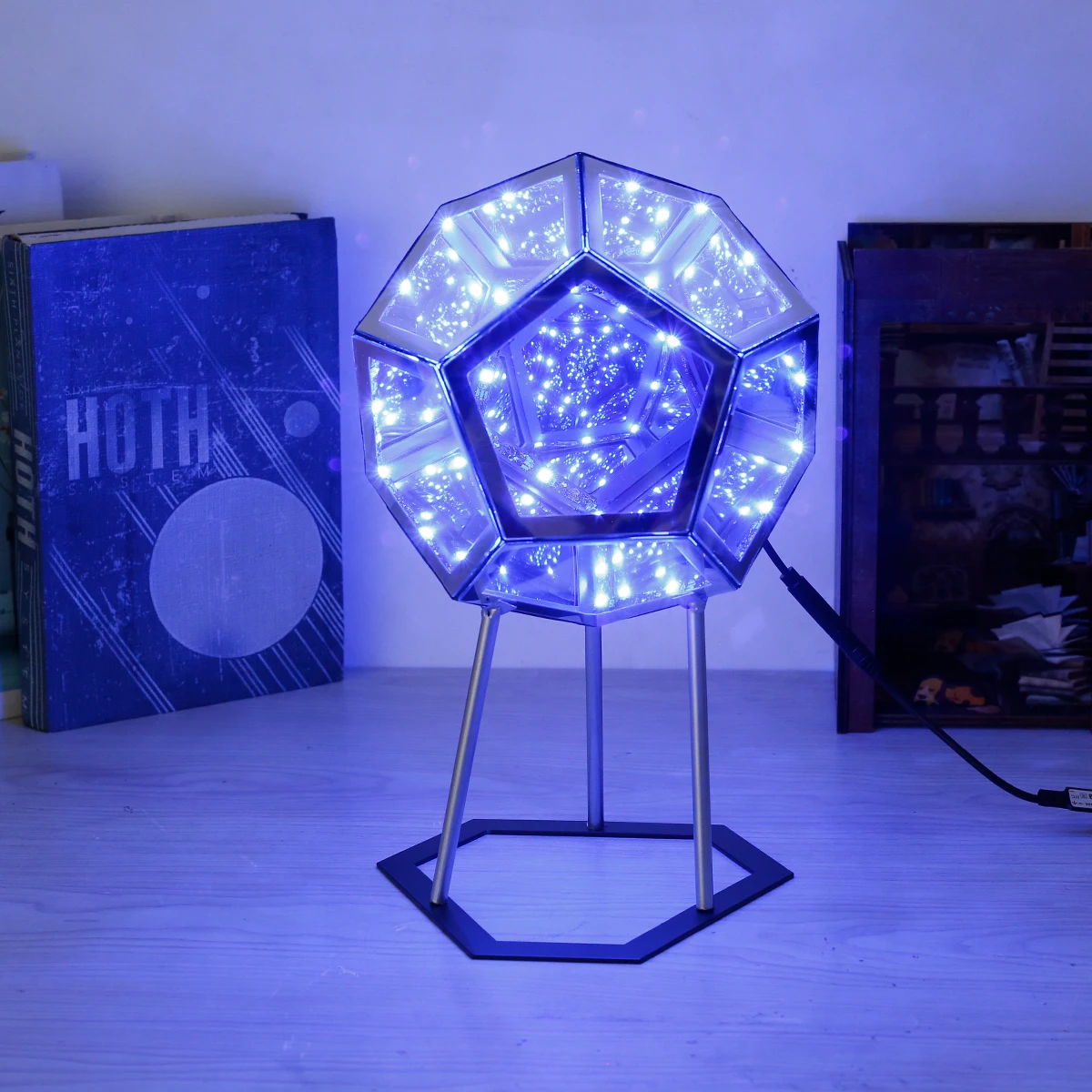 Цветной светильник Infinity Dodecahedron для творчества светодиодная лампа с фантастическим геометрическим пространством ночник USB украшение девушки