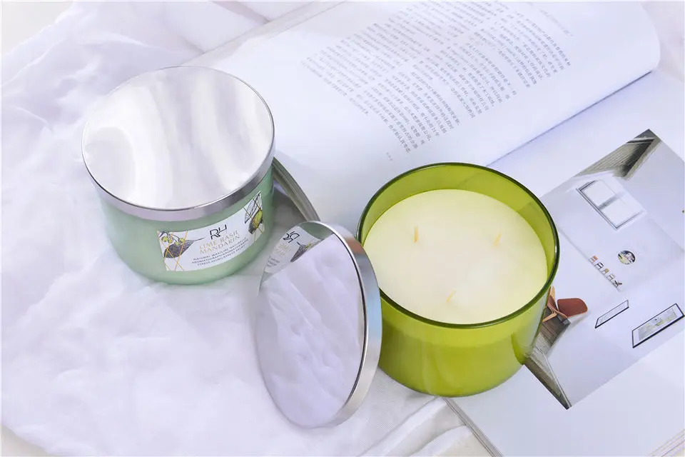High End 3 Wick Candles Custom Private Label Glass Bottle Scented Candles Luxury Gift Set 3 Wick Scented Candle