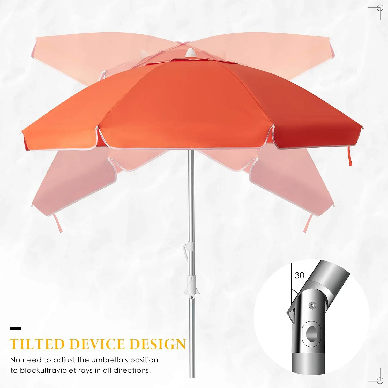 Hot selling sun protective silver coated outdoor Folding beach Chair Umbrella with Universal Clamp