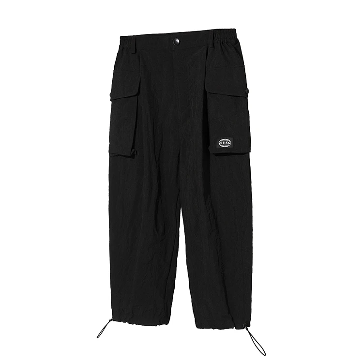 Fashionable autumn spring loose low crotch joggers harem women stylish hip hop sweatpants men black versatile pants