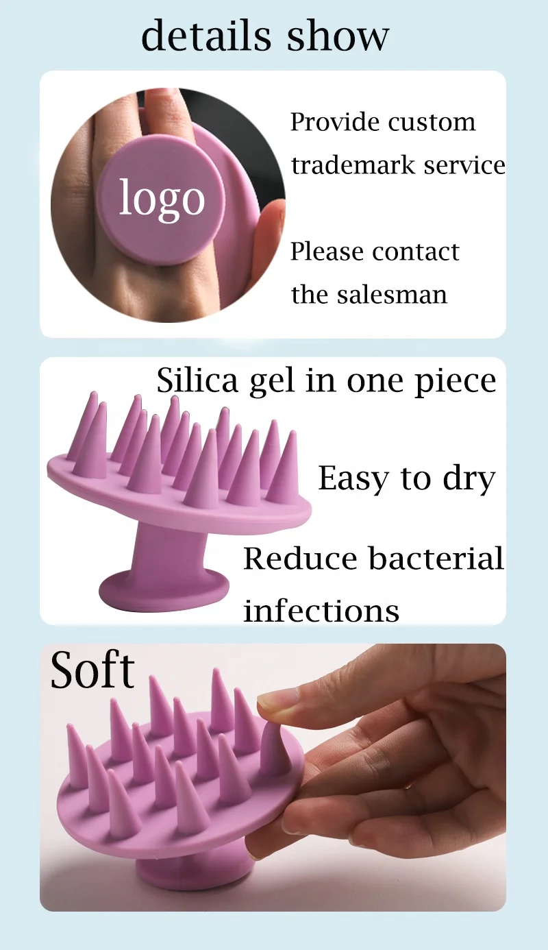 high quality Portable  Baby  Hair Scalp Massager Shampoo Brush With Private Label Hair Soft Silicone Scalp Massager Brush fo