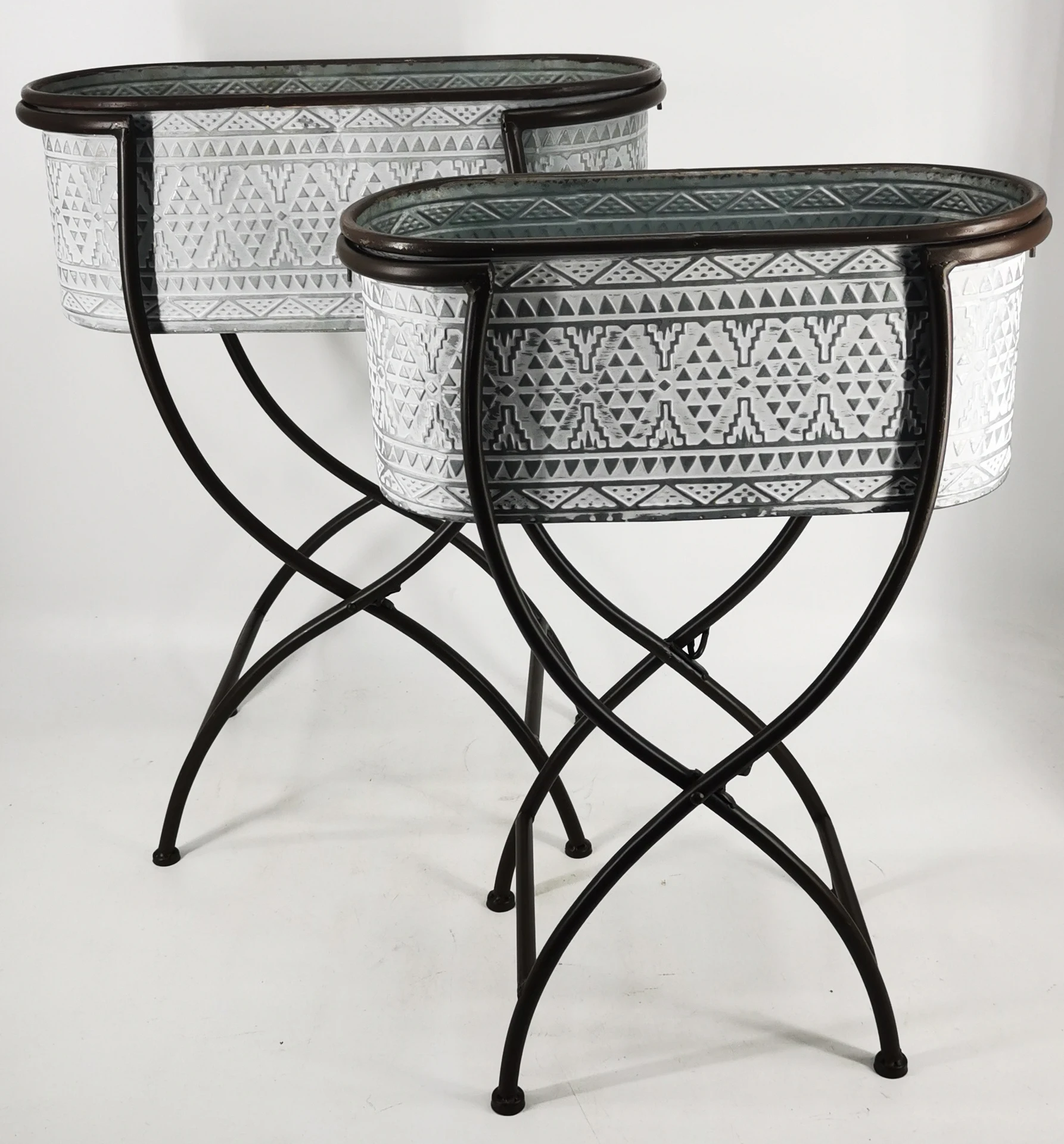 Galvanized Planters Flowers Decorative Round Garden Copper Metal Bucket Plant Pot Ice Bucket