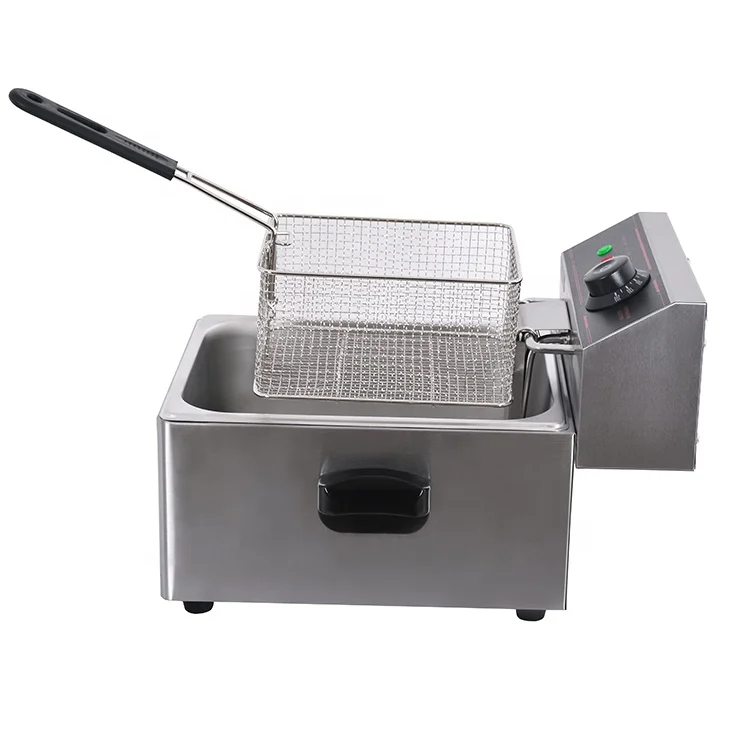 Smokeless deep fryer for potato twister deep fryer single basket gas deep fryer