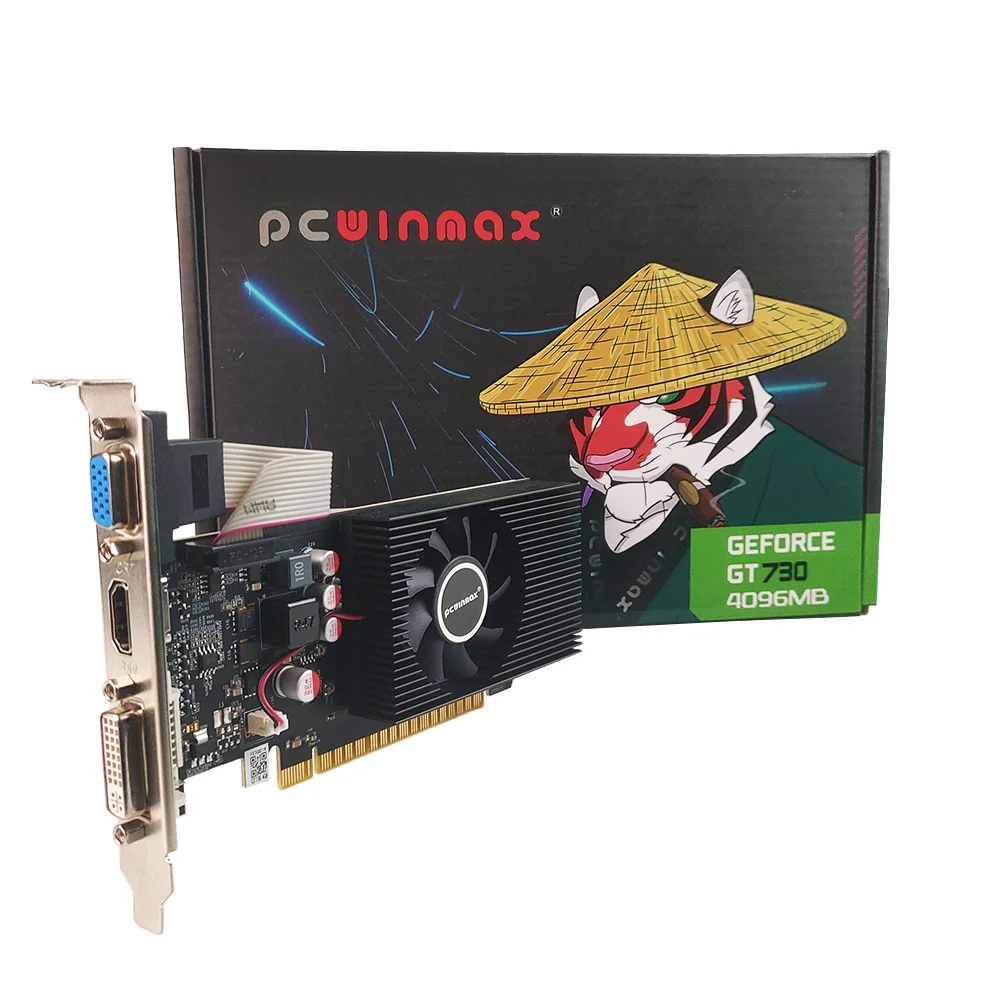 PCWINMAX Wholesale Geforce GT730 4GB 2GB DDR5 64BIT Low Profile PC Graphics Card VGA Video Card
