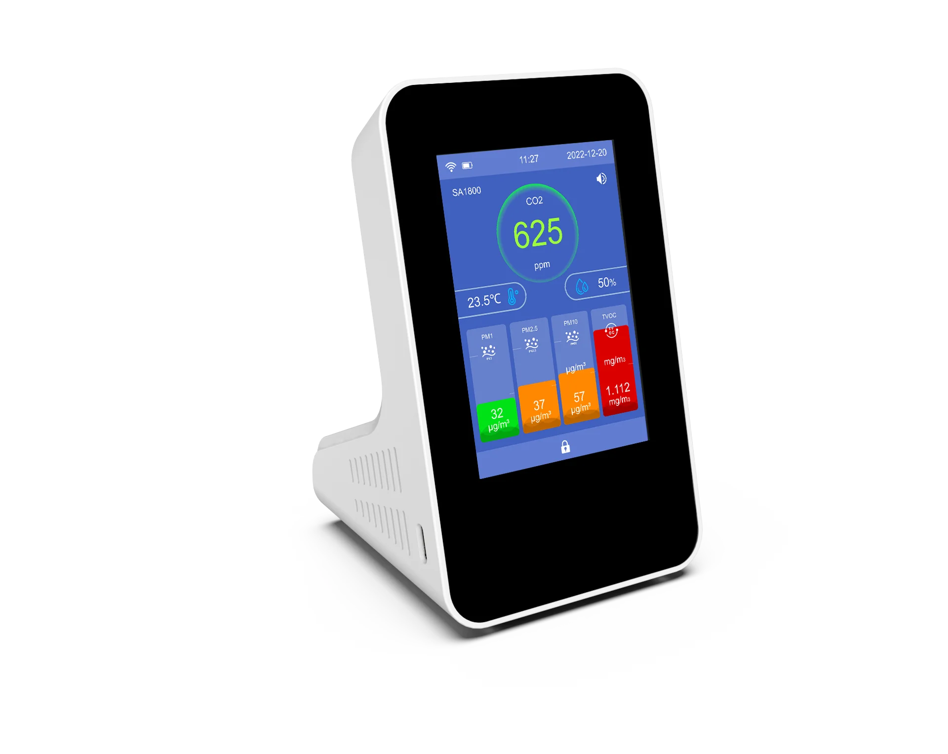 Wireless Air Quality Monitor, Indoor Air quality meter for CO2  TVOC PM10,PM1.0 PM2.5 with wifi and APP control.