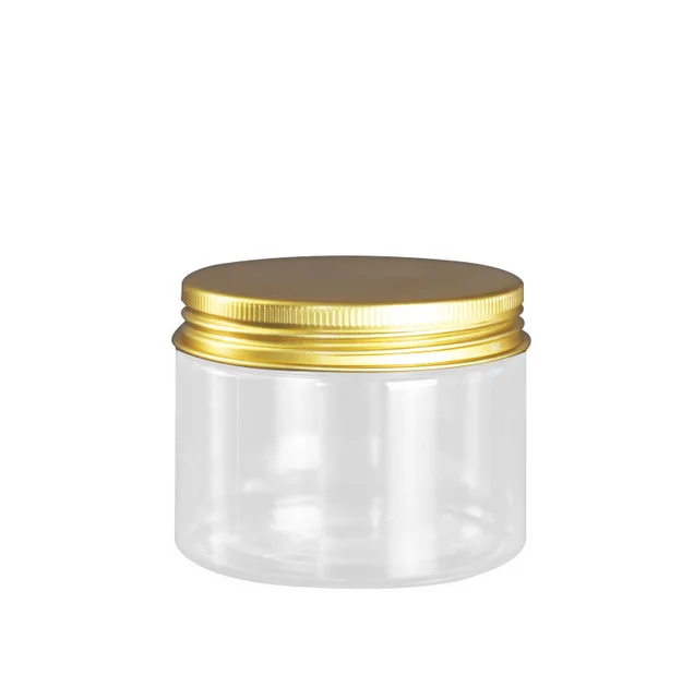 140ml clear transparent bath salt container with silver aluminum cap plastic black white clear lids