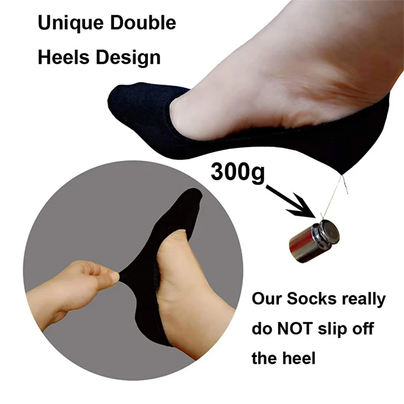 Ultra Low Cut Invisible Liner Socks with Non-Slip Heel Grips Dress Shoes No Show Socks Women Summer