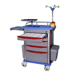 ABS Transfer Nursing Medical Trolley With Drawers and plate for automatic external defibrillator