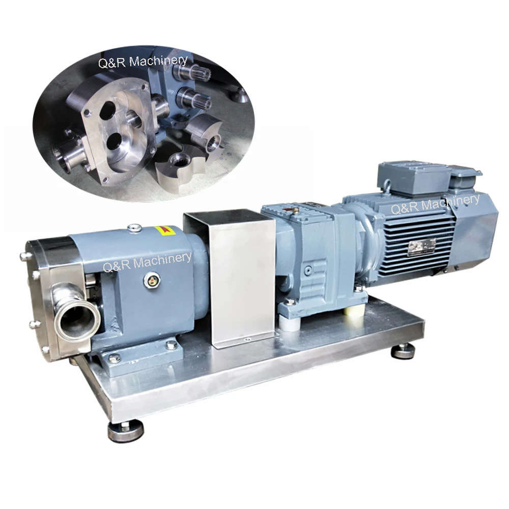 High Viscosity Ss316 Stainless Steel Lobe Pump For Meat Slurry Jam Butter Pulp Candy Gum Chocolate Milk Oil