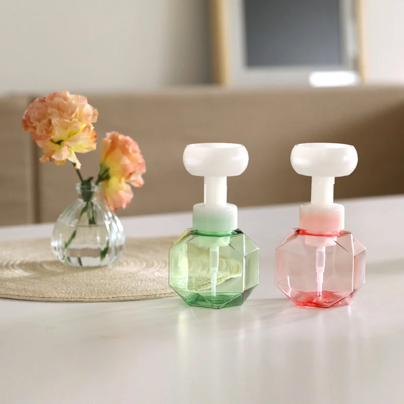 300ml wholesale plastic cosmetic bottle with pump for lotion flower Foam bottle hand wash liquid soap bottle