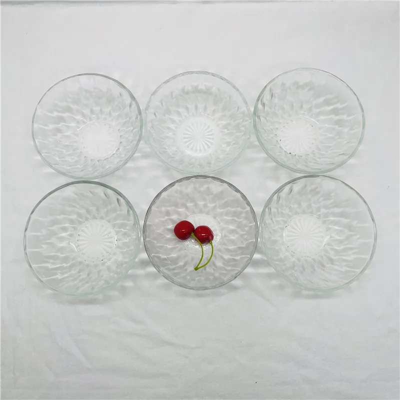 facGood quality and low pricetableware  Diamond glass bowl 6-piece plate set   Glass salad bowl and plate combination Negotiable