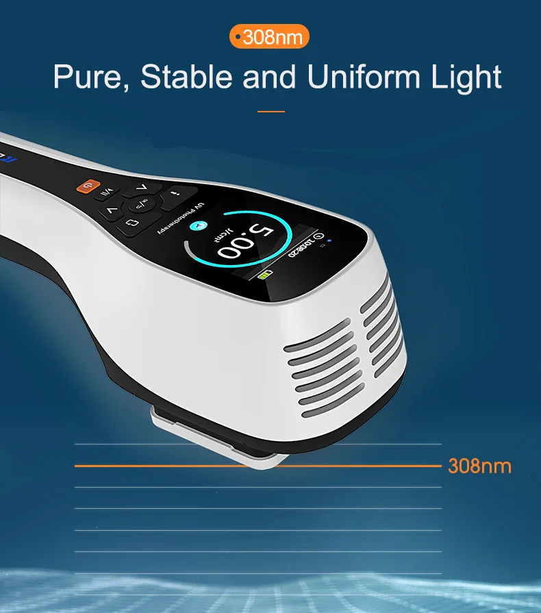 Mini Portable Psoriasis Vitiligo Treatment Lamp Uv 311nm Excimer Laser 308nm Uvb Led Phototherapy 308 nm vitiligo lamp