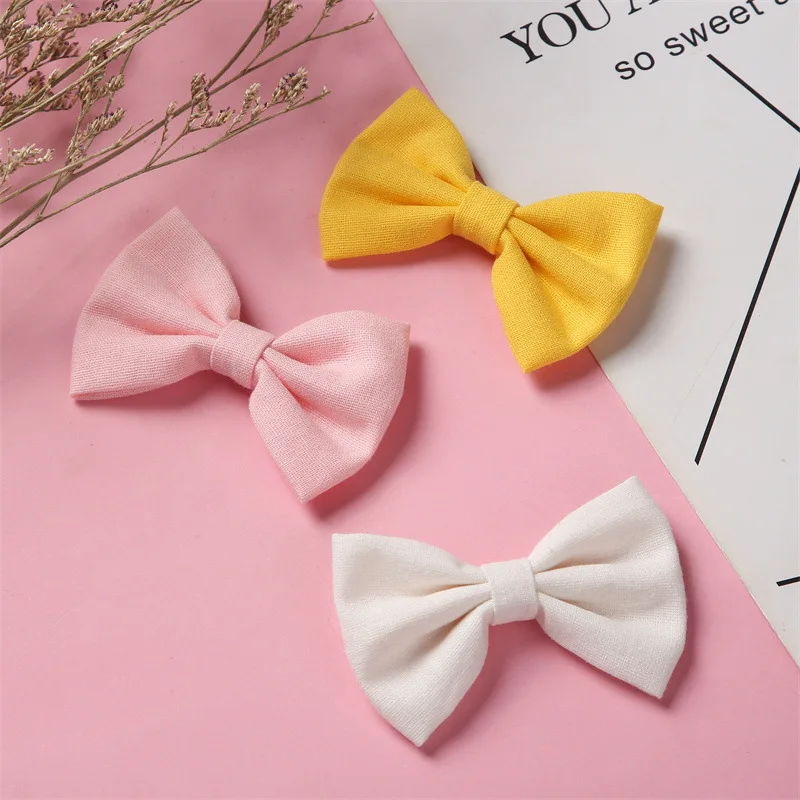 Hair Bow Clips Girls Baby Crochet Butterfly Baby Hair Clips Cotton And Linen Simple Bow Tie Baby Bow Clip Headwear