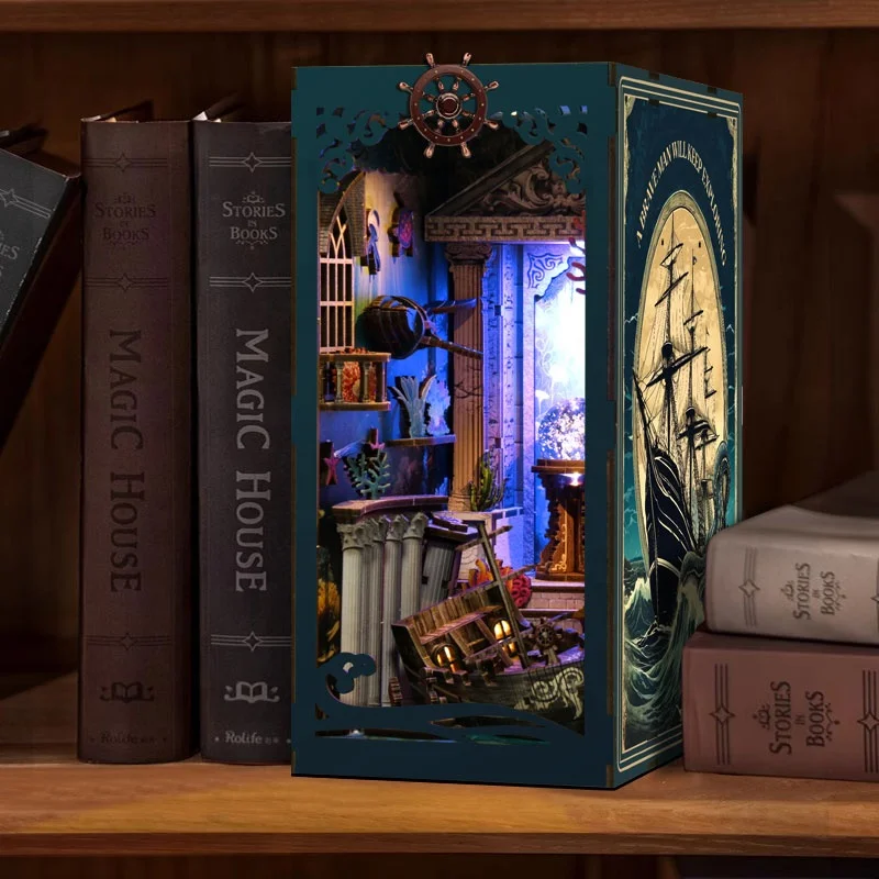 Экологически чистые деревянные миниатюрные книжные уголки из МДФ с УФ-печатью «DIY» миниатюрный домашний набор для взрослых