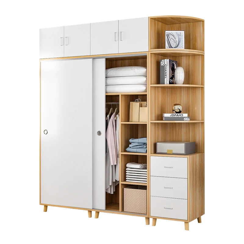 Modern Storage Hotel Closets Cabinets Set Room Armoire Industrial Clothes width 1.6m Cupboards For Bedroom Wardrobe