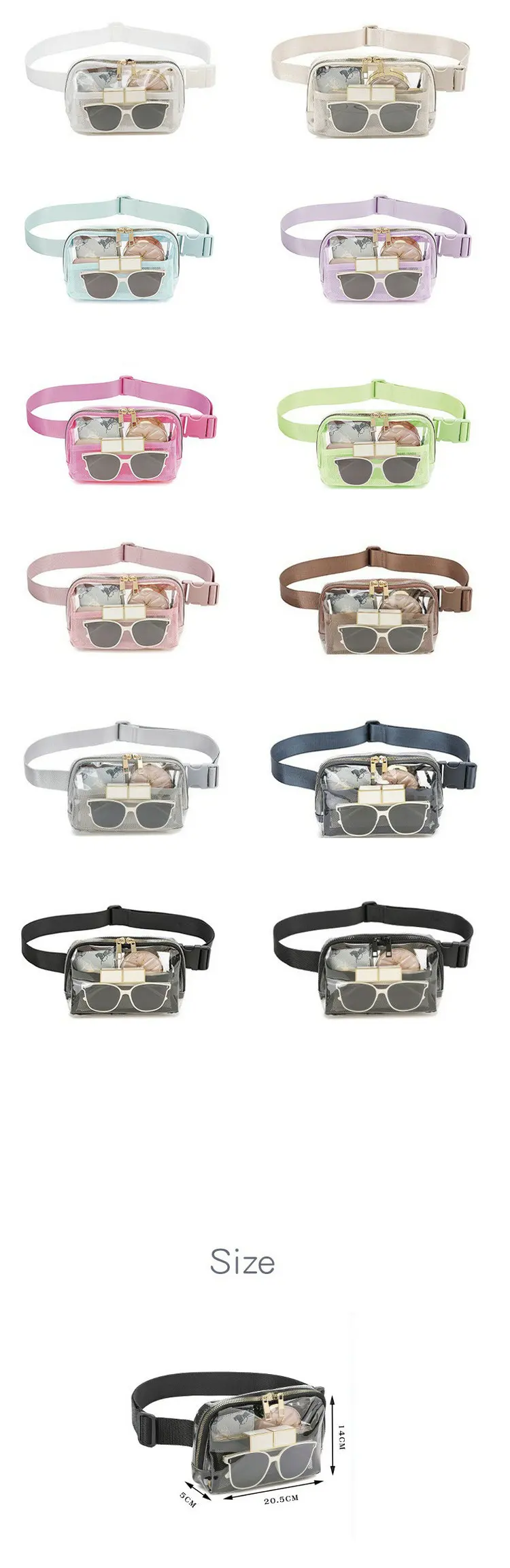 Chest Waterproof TPU Custom Logo Hiking Outdoor Fashion Travel Sport Run Bum Belt Fanny Pack Waist Bag For Women Lady 202