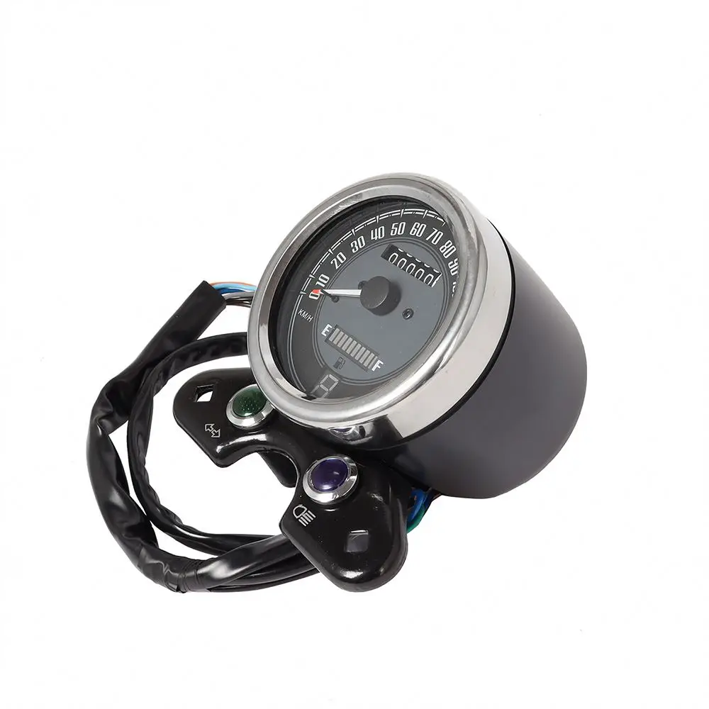 Motorcycle Odometer LCD Digital Interface Fuel Gauge Speedometer With Light USB Charger For Honda CG125 Suzuki GN125 Cafe Racer