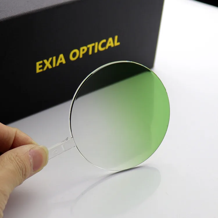 EXIA NY1 Sunglasses Lenses Nylon for Rimless Glasses Base Curve 0.5 Color Gradient Green Lens