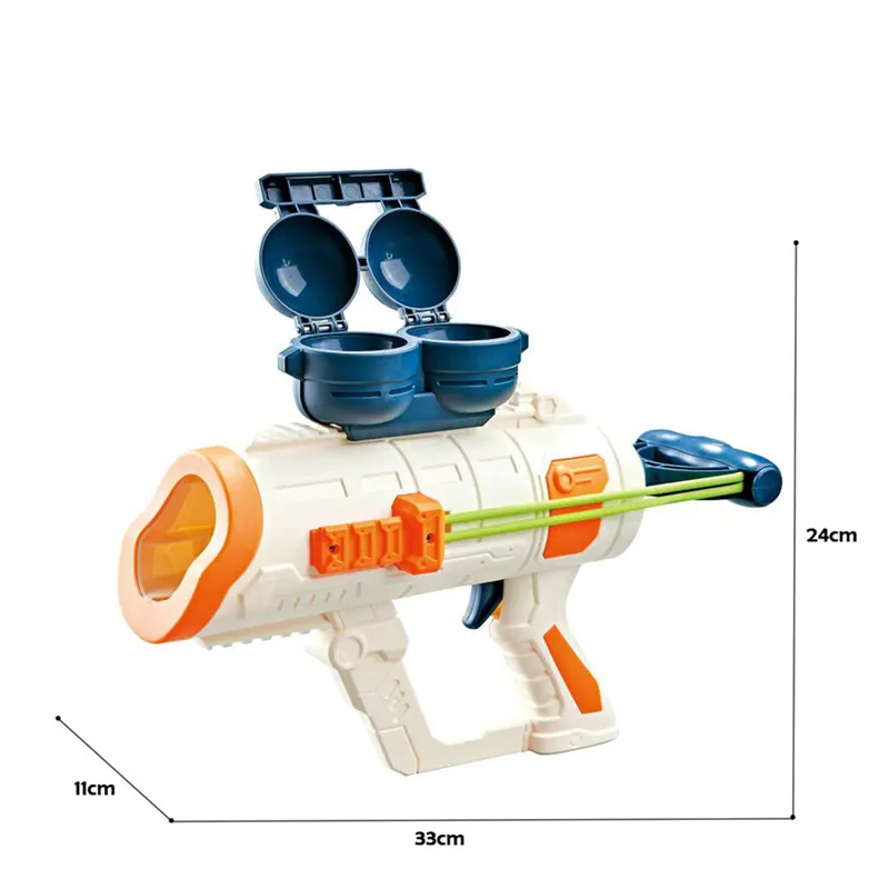 Bemay Toy Outdoor Playing Toy Water Balloons Shooting Gun, Snow Ball Gun Toy for 6+ Kids, Detachable Water Ball Holder Water Gun