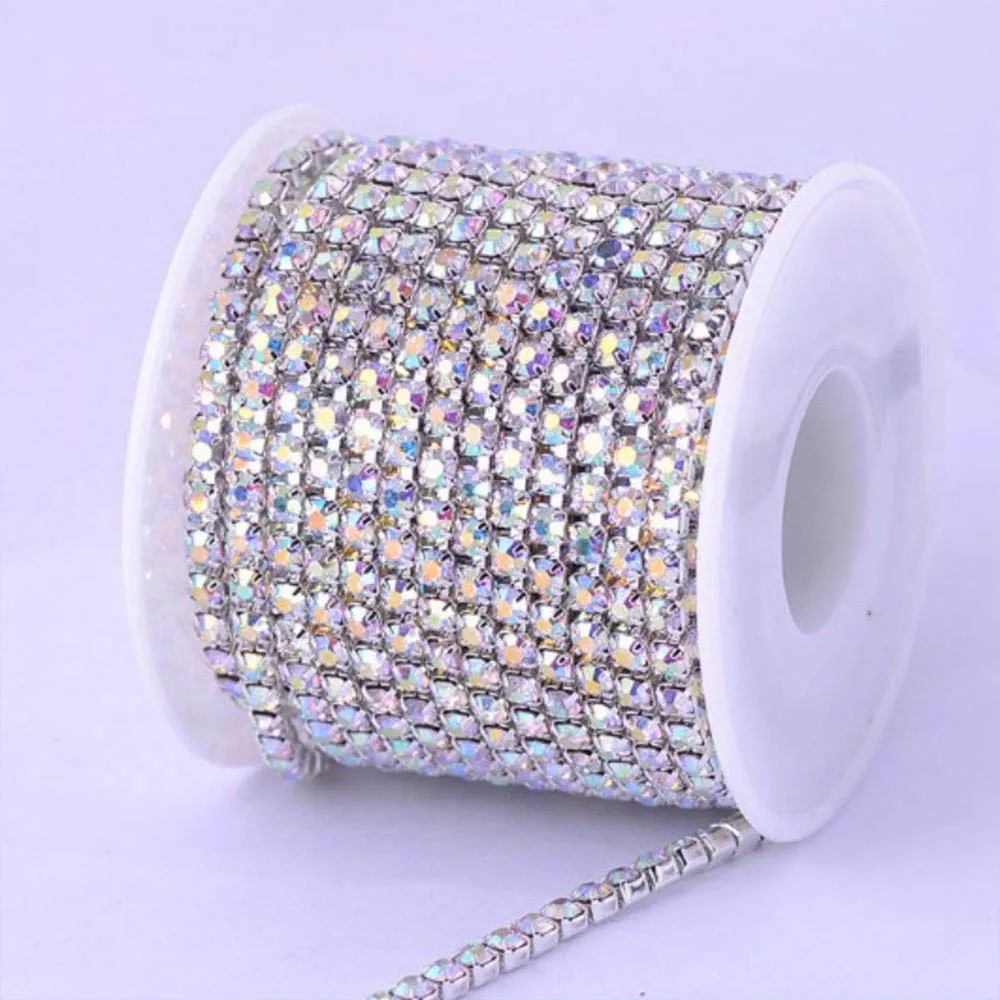 custom mental claw glass motif rhinestone strip trim flatback crystal rhinestone chain for garment accessories