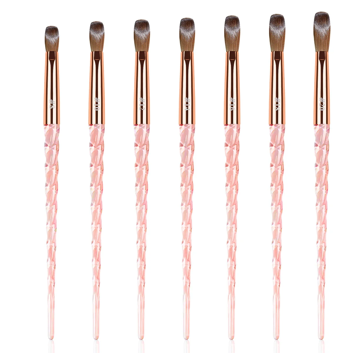 Fashion Pink Acrylic Screw Handle Custom Nail Art Brushes #8-#20 100% Kolinsky Acrylic Brush