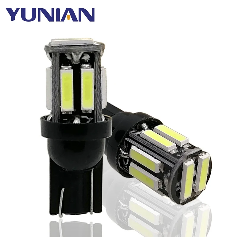W5W автомобиля T10 LED 194 168 10SMD 7020 Клин обратная замена лампы Авто приборной панели лампы габаритные огни Дневные ходовые огни 12V Белый