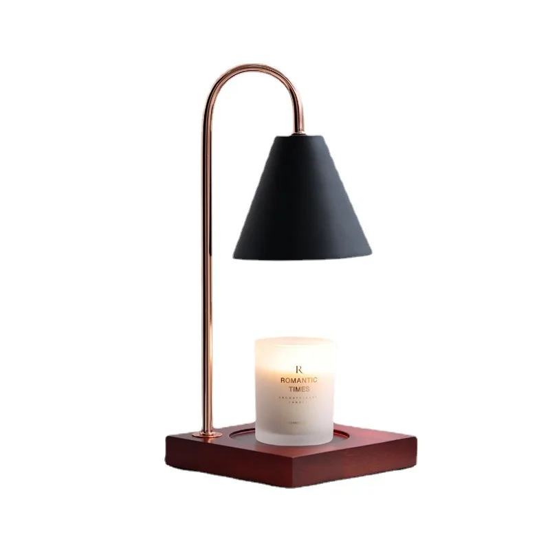 Electrodeless Dimming Indoor Aroma Table Lamp Wax Melt Burner Modern Golden Metal Electric Candle Warmer for Top-Down Candles