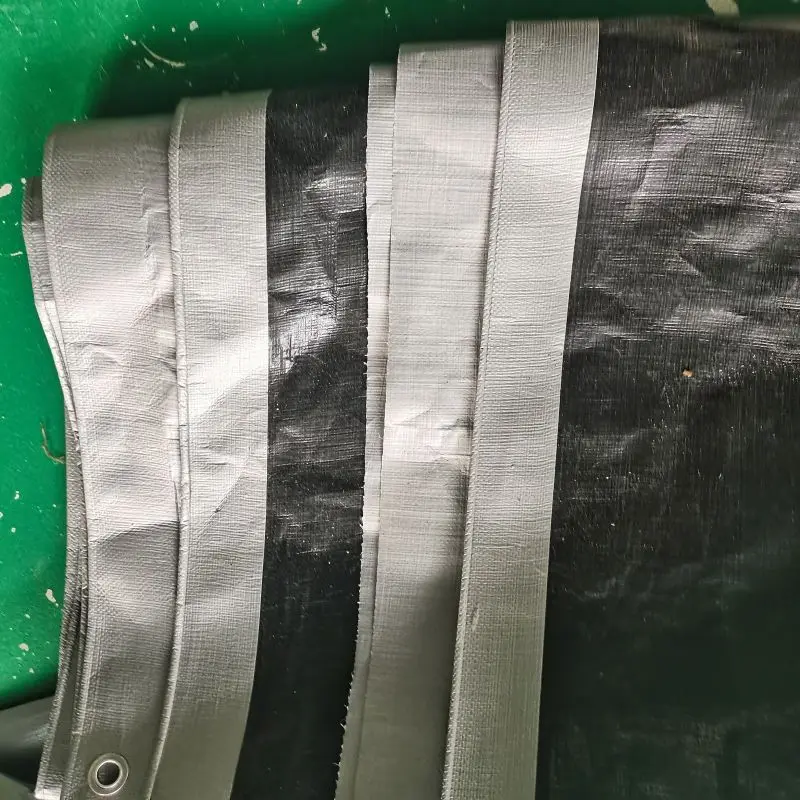 Hot Sale Waterproof Fabric Recycled Black Silver Pe Tarpaulin For Making Plastic Bag Moving Bag
