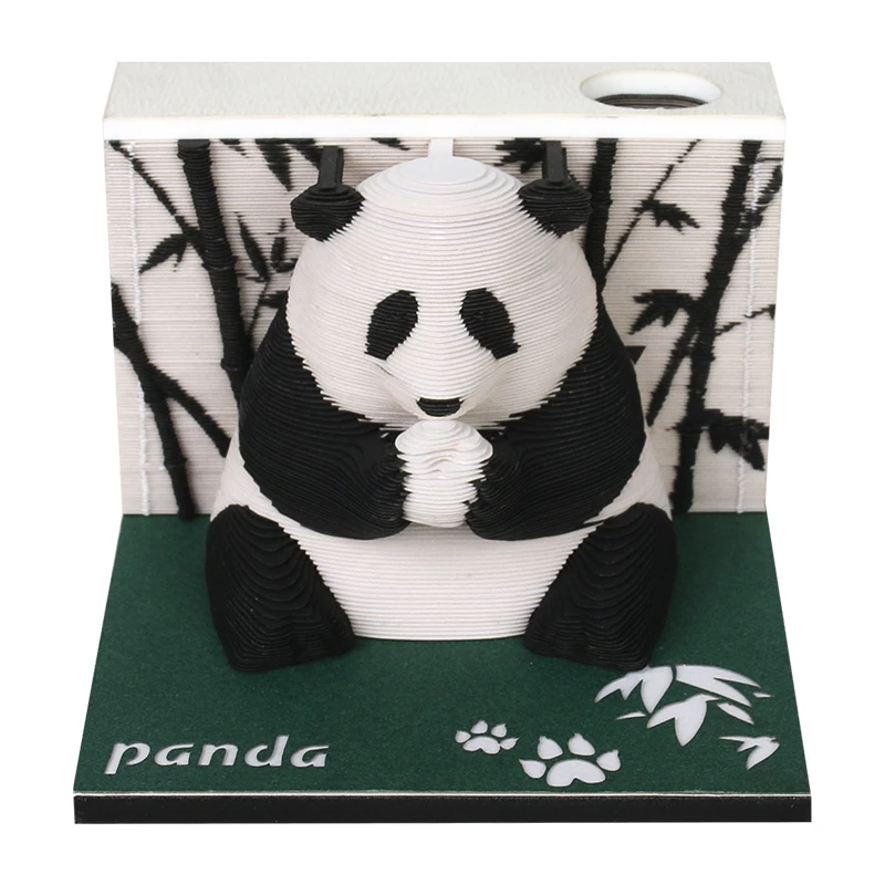 New Arrival 1PC 217 Sheets Memo Pad Panda 3D Art Notepad Paper Card Craft 3D Non-Stick Sticky Note Pad For Birthday Gifts