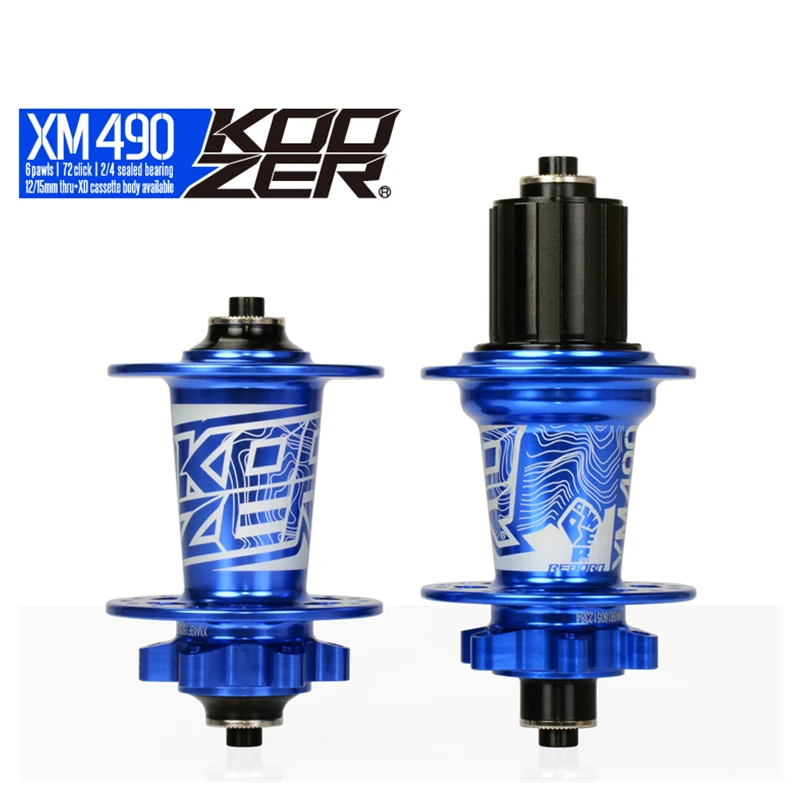 KOOZER XM490 Mountain Bike Bicycle Hub 28 32 36 Hole 4 Bearing SH/XD/MS QR Thru MTB Disc Brake Hub