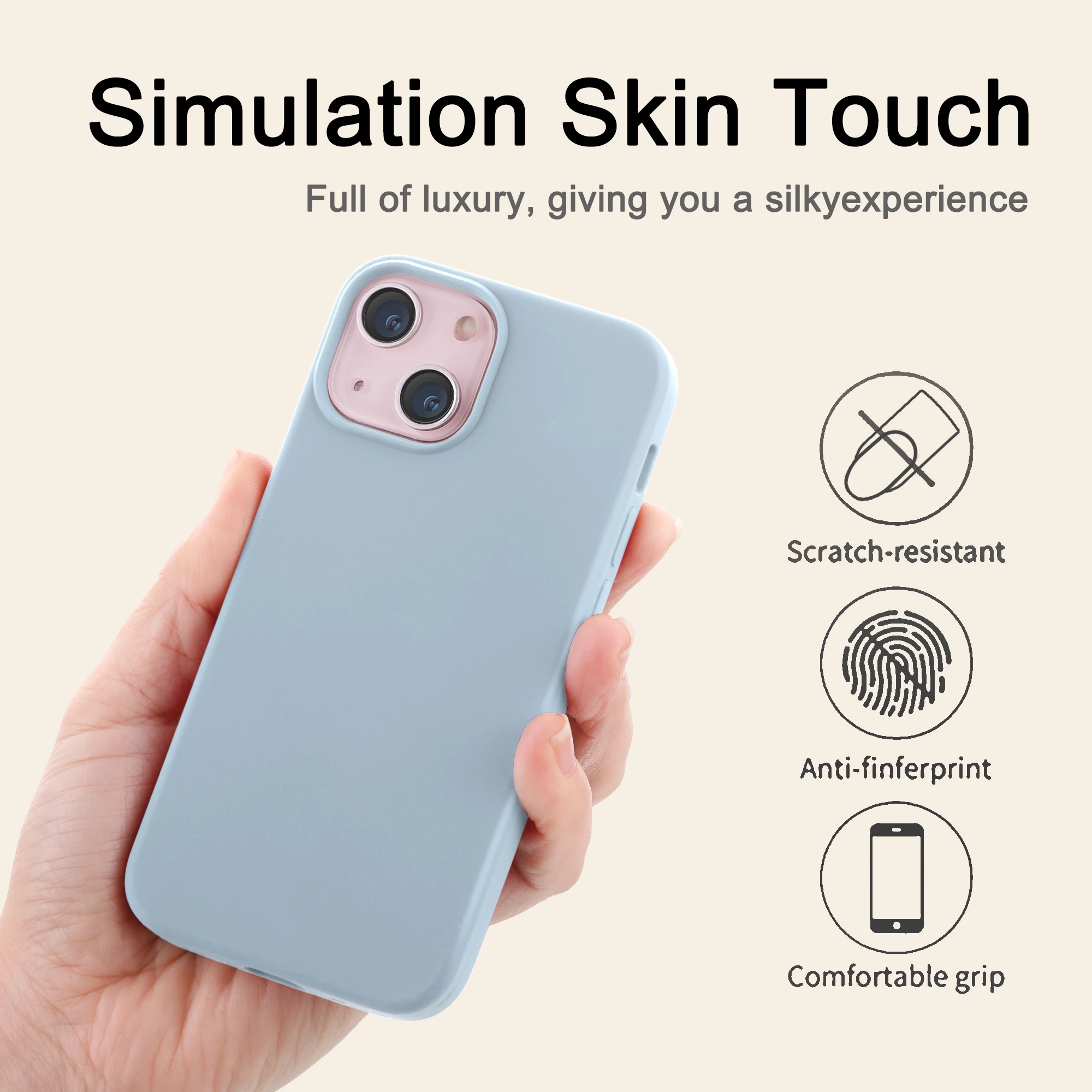 5.4 Inch Light Blue Silicone Shockproof Silicon Protect Case Cover Waterproof Soft Protective Phone Cases for iphone 13 Mini