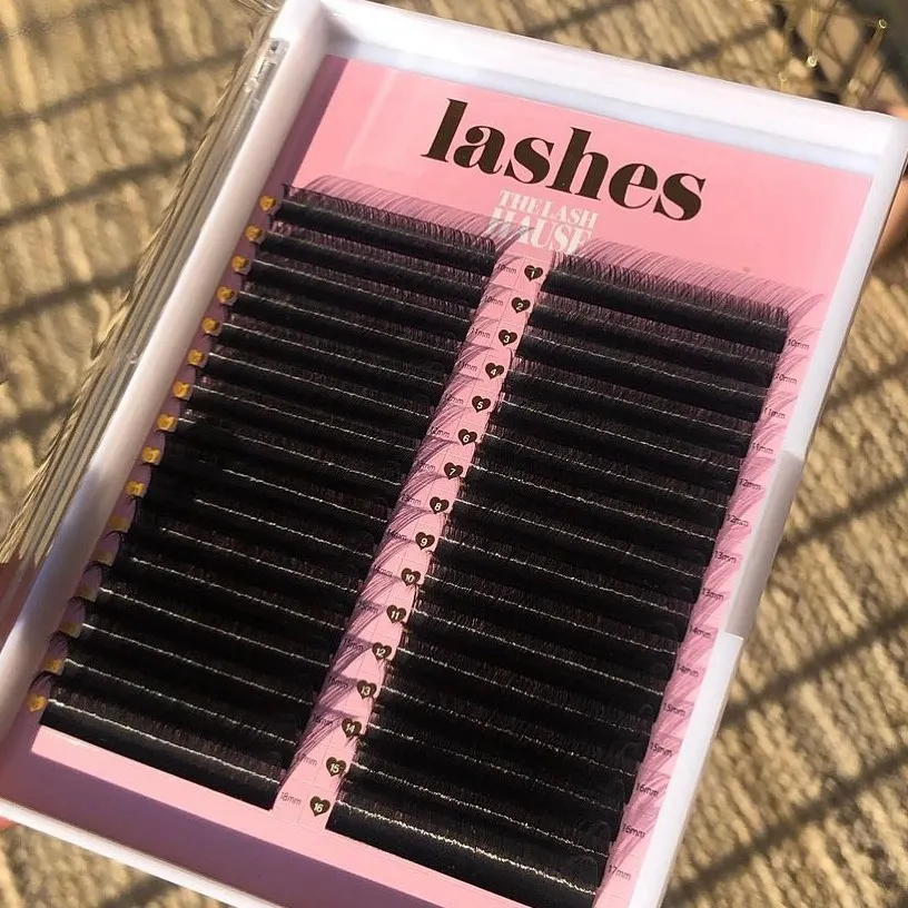 Mikiwi customized lash tray private label foil back 100% handmade korea pbt fiber cashmere eyelash extension