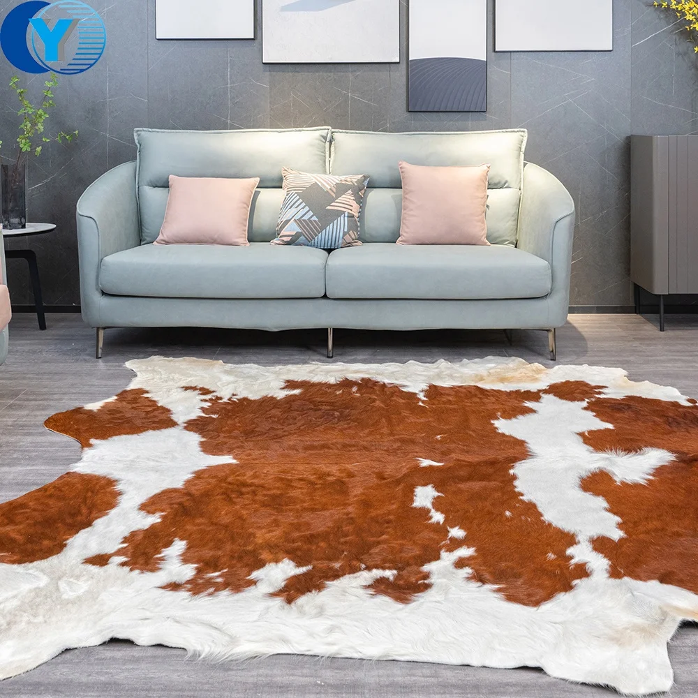 Ins Cattle Cow Hides Natural Leather Bovine Skins Carpets and Rugs with Hair On Natural Shape Custom dyed Wholesale Supply Soft
