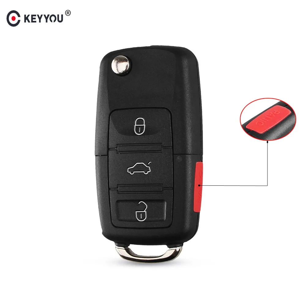 Сменный раскладной чехол KEYYOU для автомобильного ключа с 4 кнопками VW Volkswagen Golf MK4