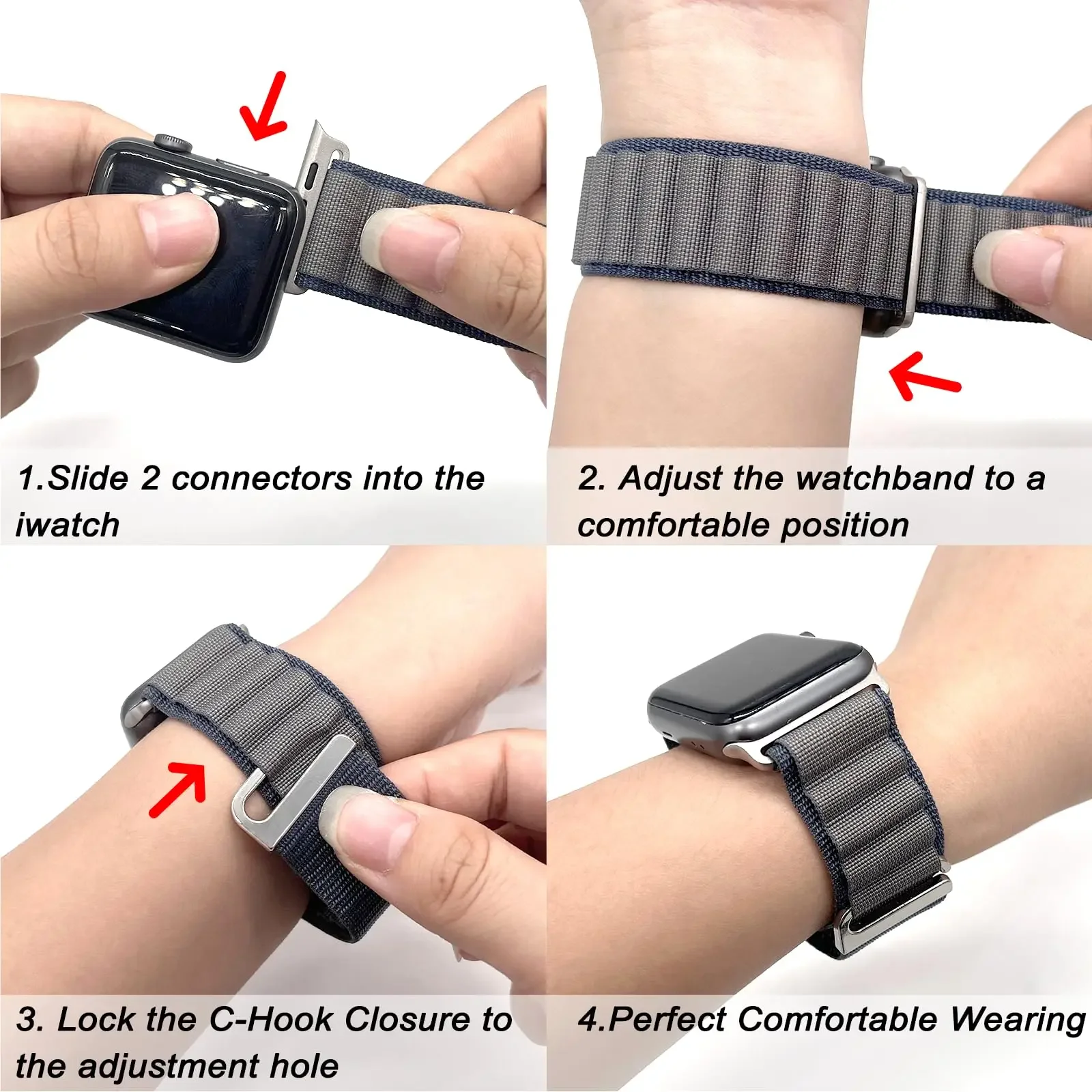 Альпийская петля для iwatch серии 10 46 мм 42 Тканые нейлоновые ремешки часов ультра 49 45 41 Apple