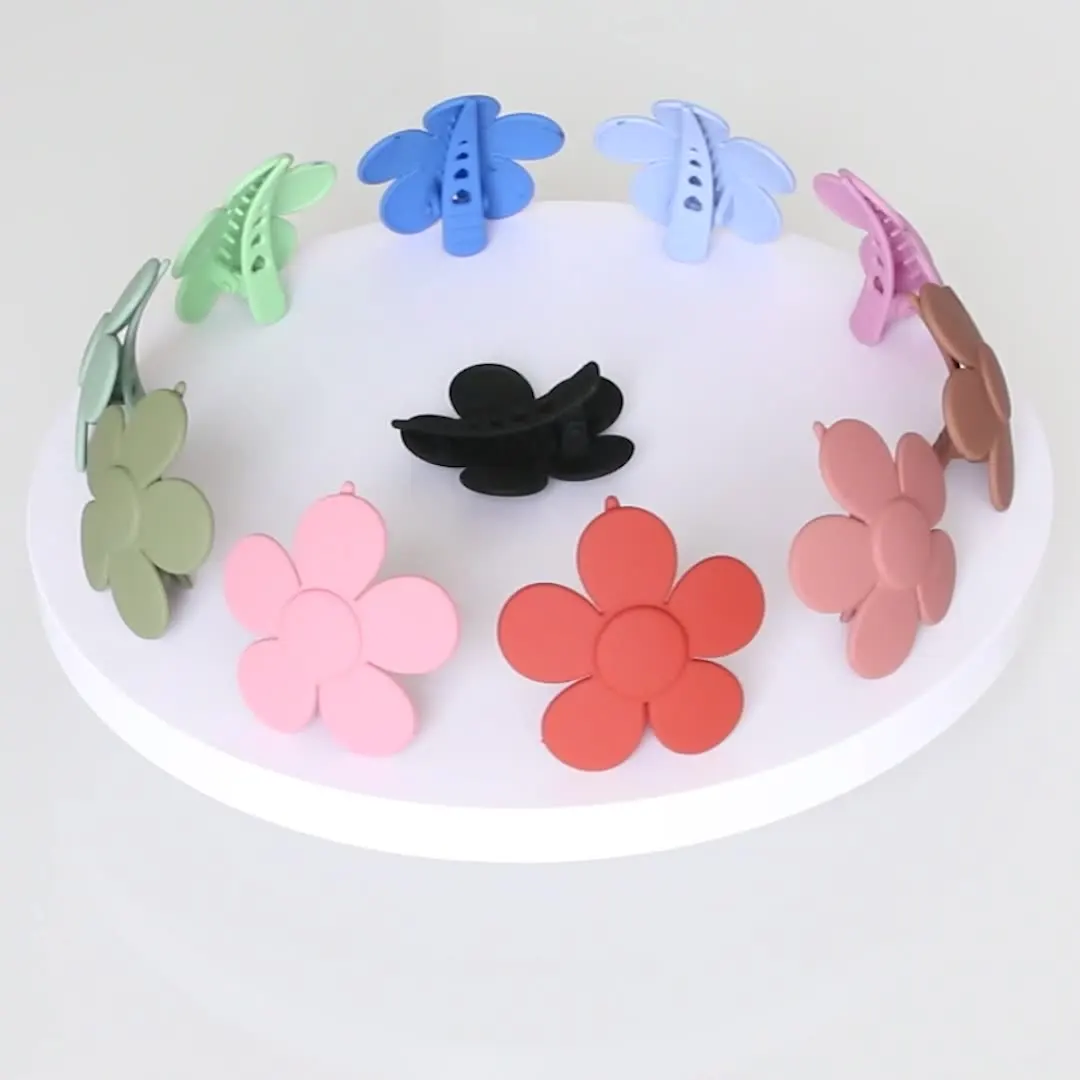 RARA 5.5CM Ins Hot Sale Hair Accessories Wholesale Flower hair clip Frosted Medium Plastic Hair claw and clips
