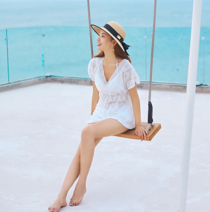 Breathable  sun protection clothes and sexy women bikini sets cute swim wear