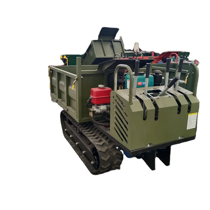 Shengheng  Garden Small Transporter Gasoline powered mini Wheelbarrow track dumper mini crawler dumper 300kg