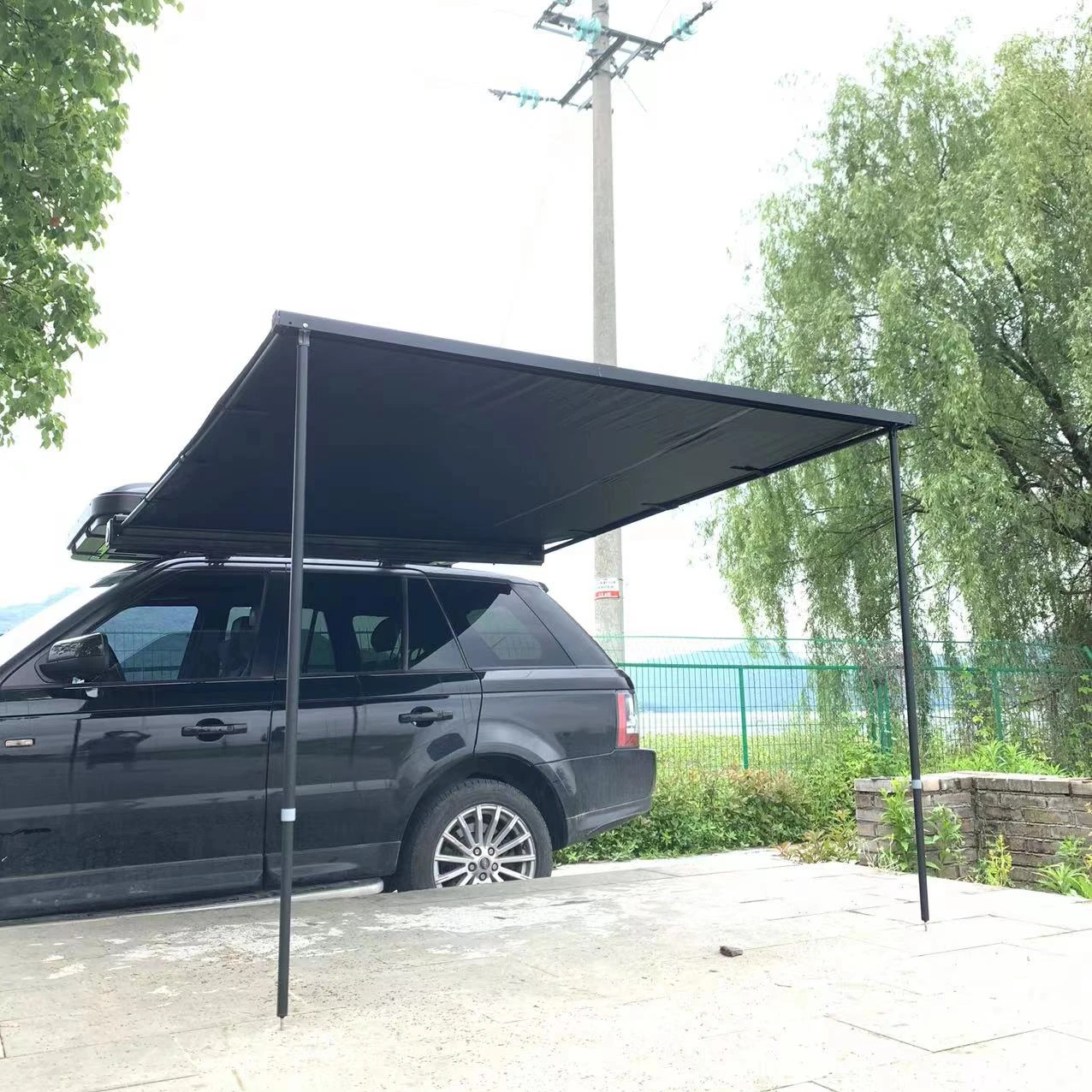 Free Sample Car Side Retract  Awning For Camping  With  Aluminum pole awning for car